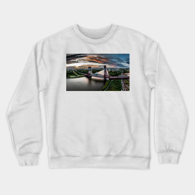 Newport Bridge, Middlesbrough Crewneck Sweatshirt by davehudspeth